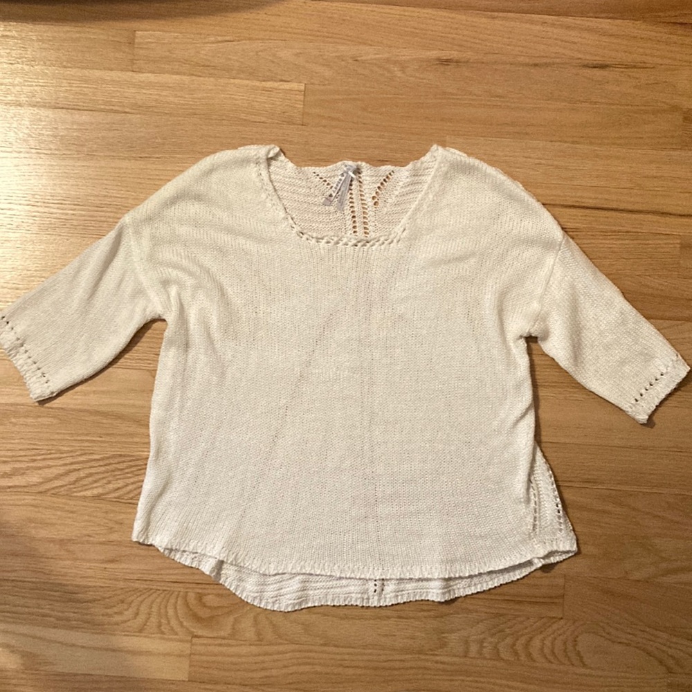 White knit sweater